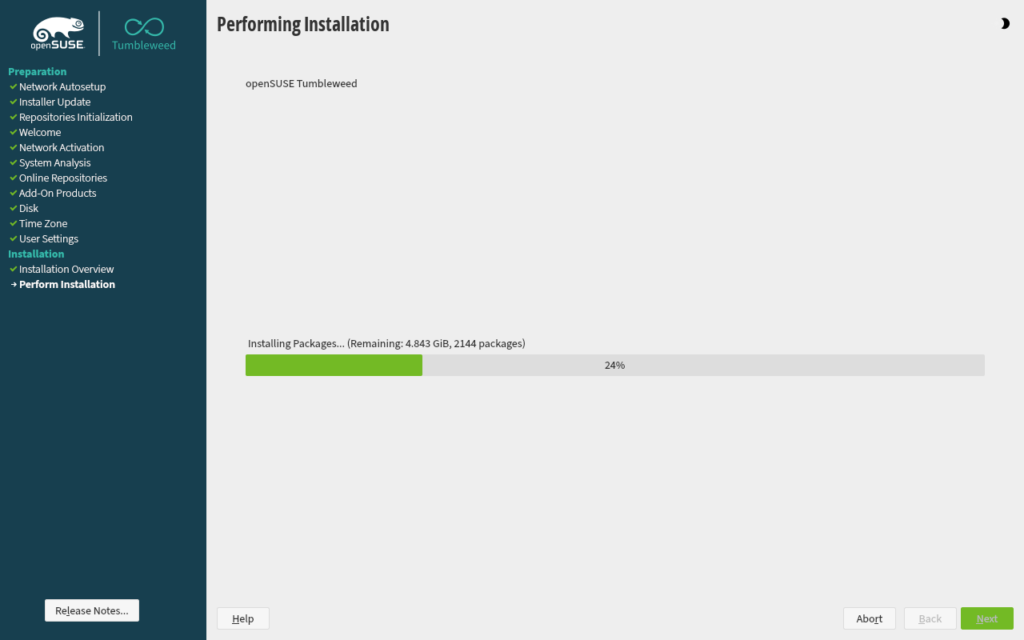 openSUSE install process